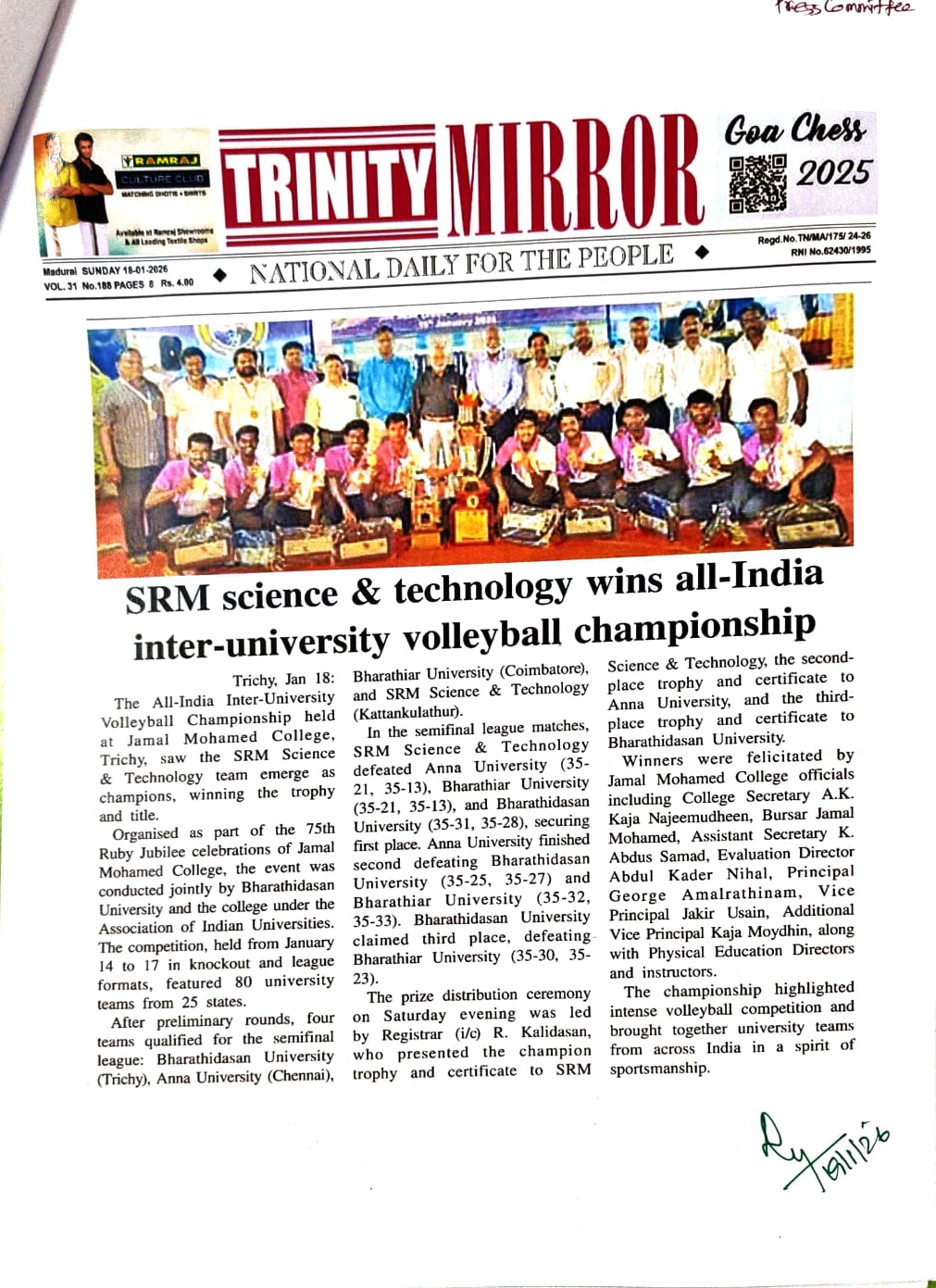 Trinity Mirror, 15 January 2026